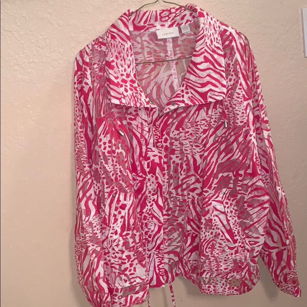 Pink and white Chico’s jacket